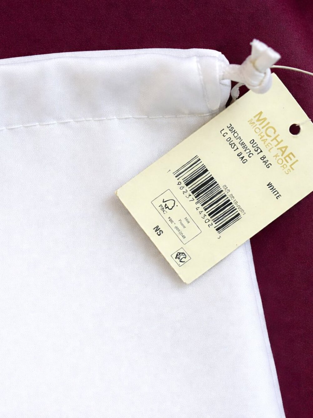 MICHAEL KORS Large Logo Woven Dust Bag - White Draw String - Picture 4 of 8